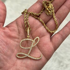 Large L Initial Pendant Necklace